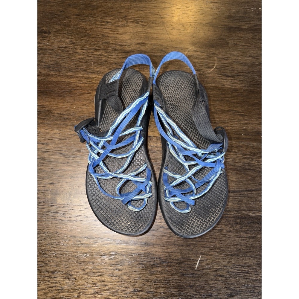 Chaco ZX/3 Classic Triple Strap Toe Loop Blue Sport Sandals Women's 9 Walking